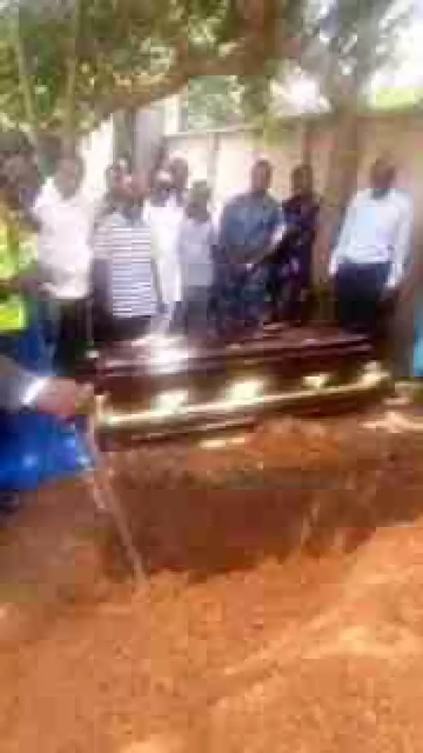 10-Year-Old Boy Killed During Demolition Of Eke-Ukwu Market In Owerri Buried (Photos)